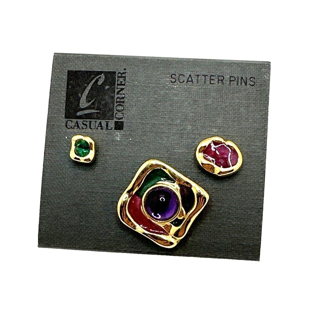 NEW Vintage Casual Corner Scatter Pins Enamel Abstract Multicolor 1980s NWT